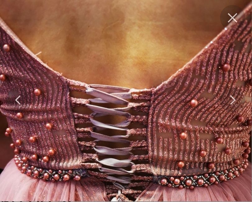 Sukienka na wesele, urodziny, studniówkę. Pudrowy róż. Rozmiar S/M