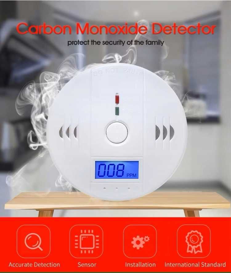 Niezależny czujnik alarmowy CO Detektor alarmowy tlenku węgla 85dB