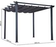 Pergola ogrodowa wypoczynkowa altana 3x3m aluminiowa antracyt