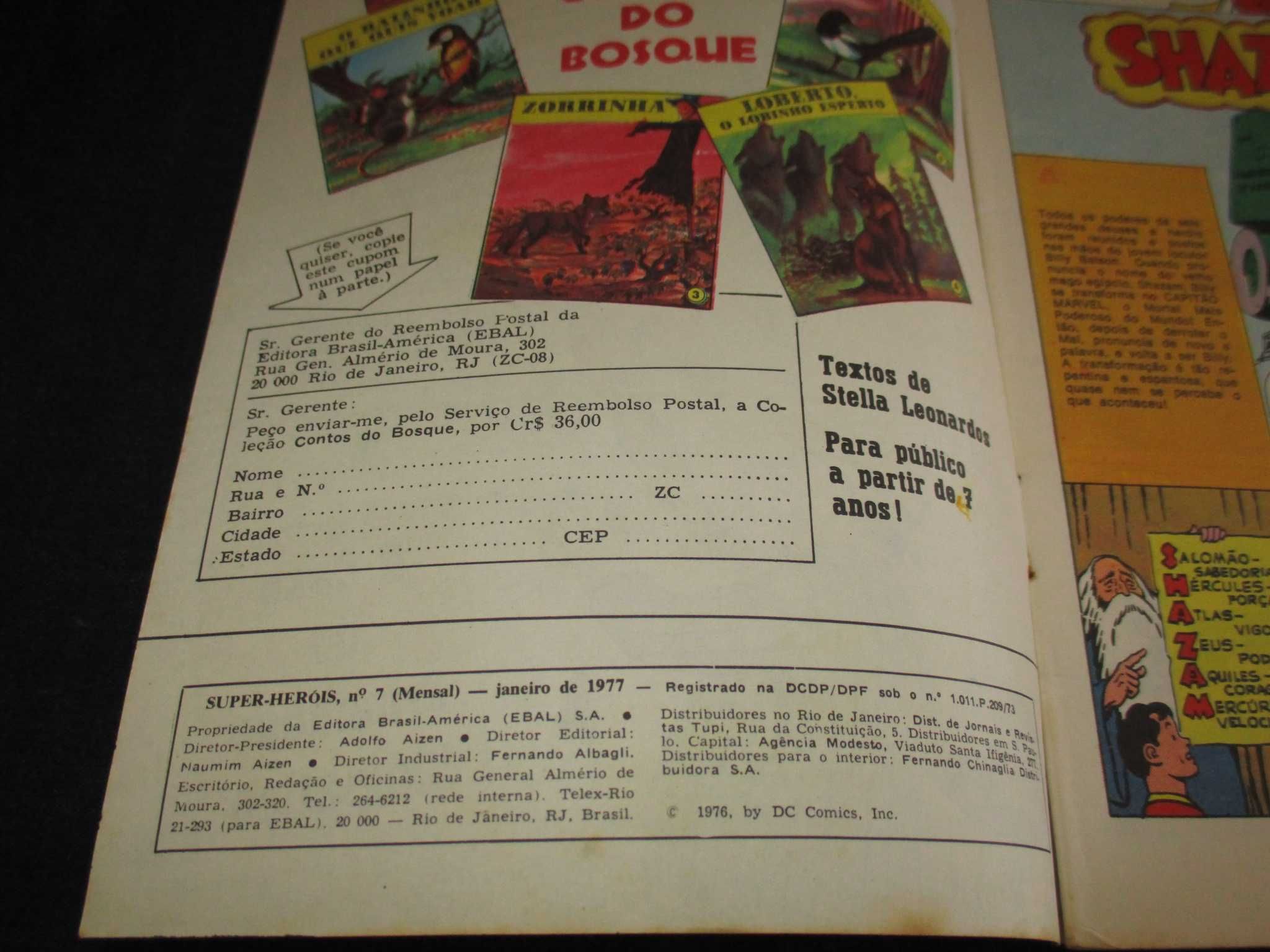 Livros BD Super-Heróis Shazam! 1977