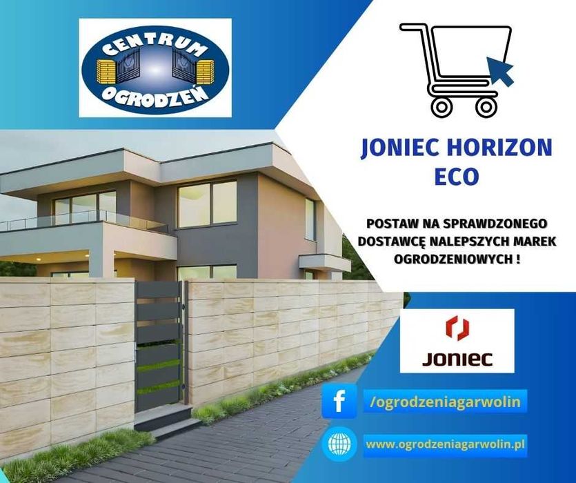 Joniec Horizon eco, bloczek, daszek, ogrodzenie modułowe, transport