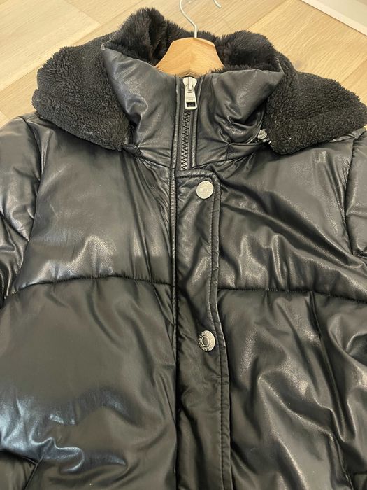 kurtka Calvin Klein zimowa z synteponem ze sztucznej skóry M