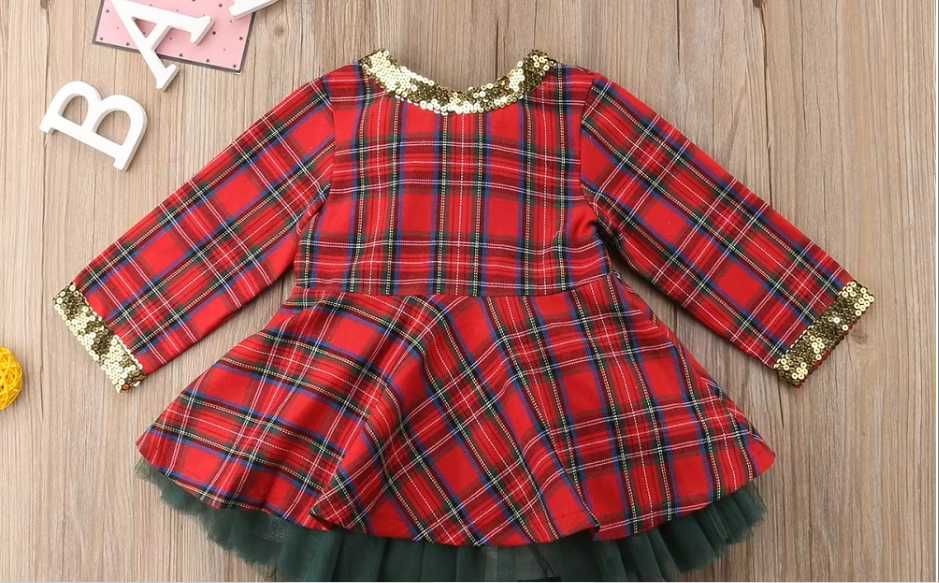 SUKIENKA świąteczna KRATA TIUL 116-122 cm czerwona święta Nowa