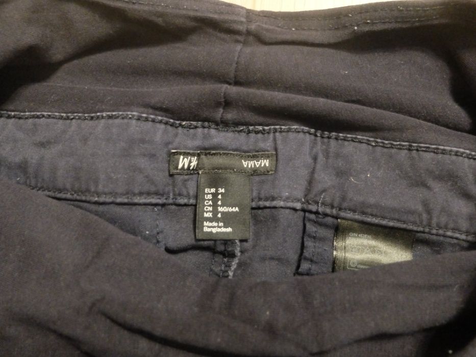 granatowe spodnie ciążowe chinos H&M Mama 34 XS