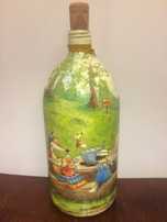 Butelka ozdobna decoupage