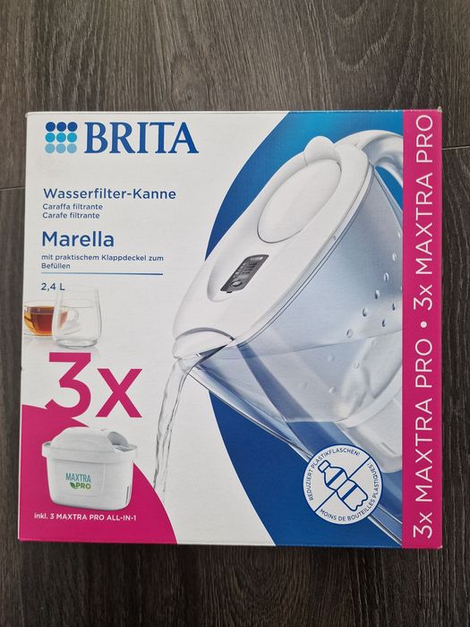 Nowy dzbanek filtrujący BRITA marella 2.4l + 3 wkłady- biały ORYGINAŁ
