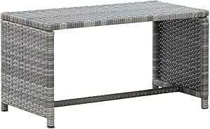 vidaXL Stolik kawowy na taras  Antracyt 70x40x38 cm Polirattan