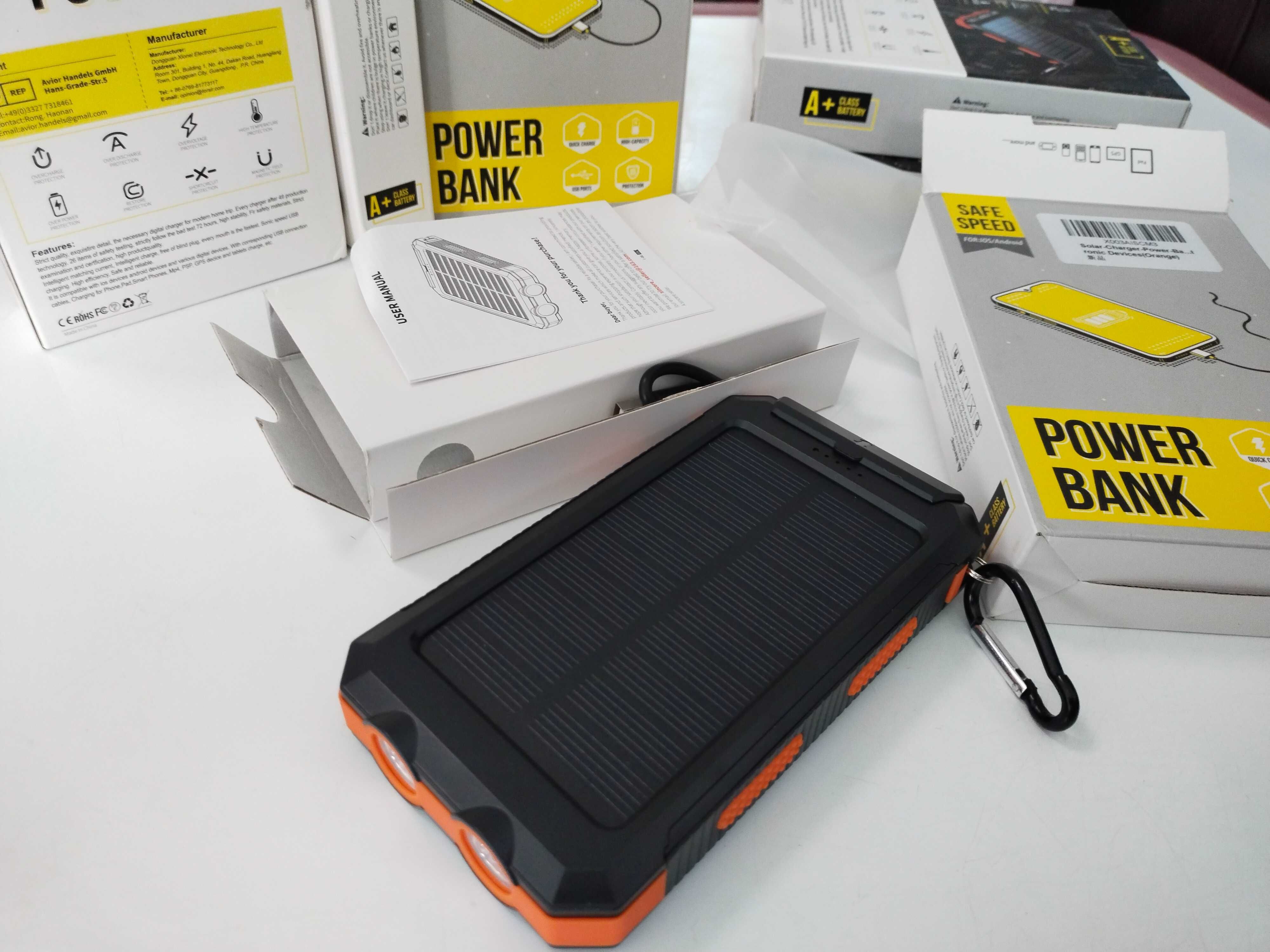 Повербанк  36800 mah pawerBank solar сонячна панель 2 виходи