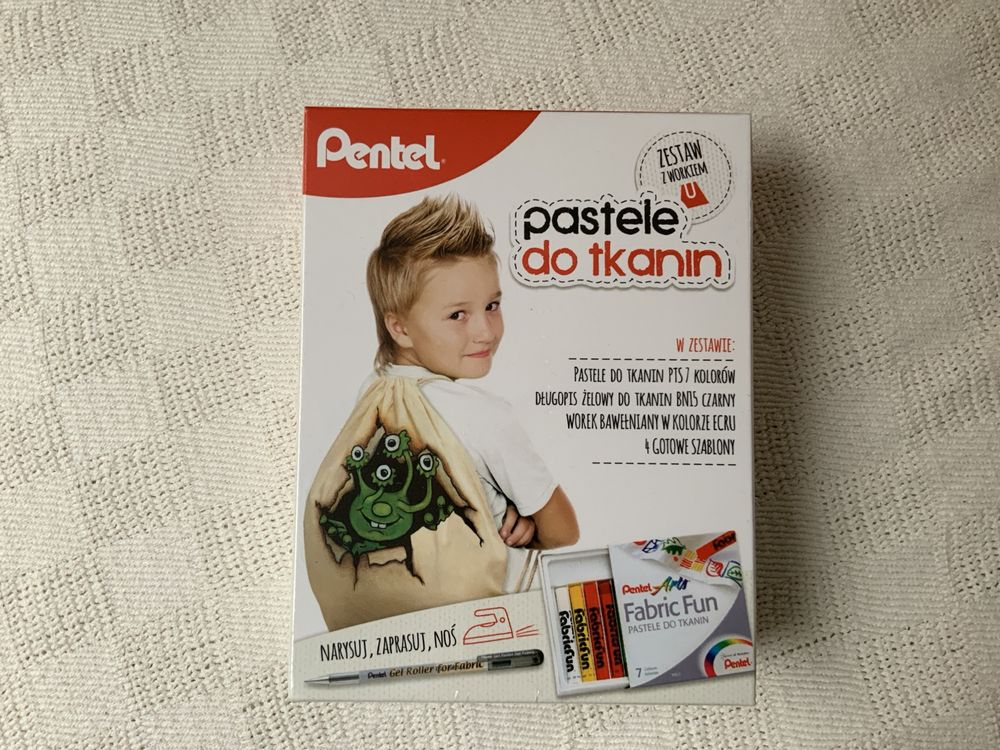 Pentel zestaw PASTELE do tkanin z workiem