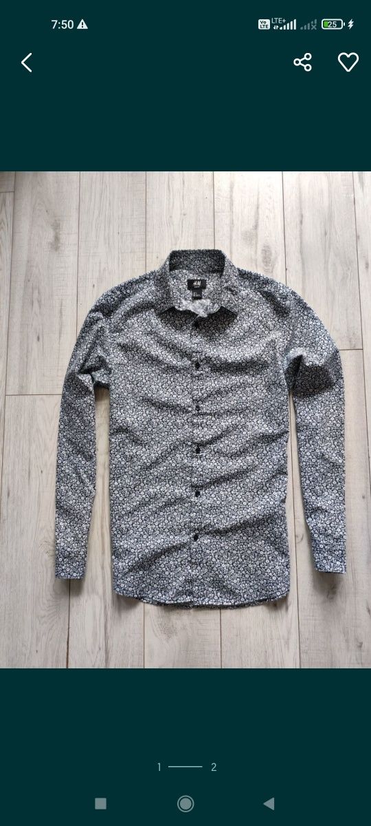 H&m koszula wzorzysta S