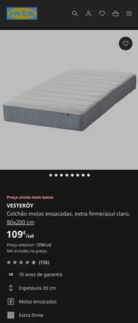 Colchão IKEA Vesteroy 80x200 (Semi-Novo)