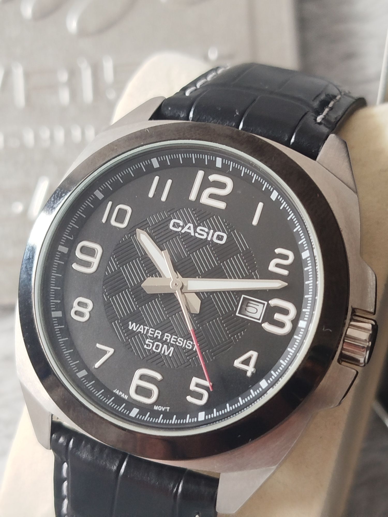 Zegarek Casio MTP-1340 silver black analog quartz men's elegant old mo