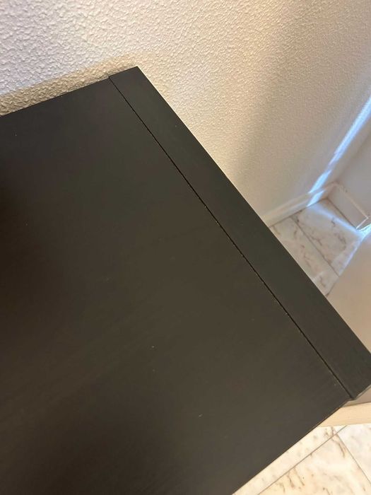 Estante preto-castanho Kallax Ikea com 4 gavetas 6 caixas de arrumação