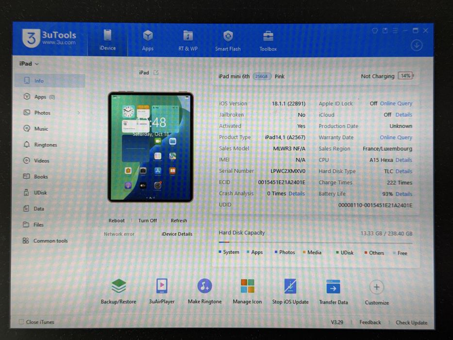 iPad mini 6 (A2567) - 256GB - zbity - faktura VAT 23%