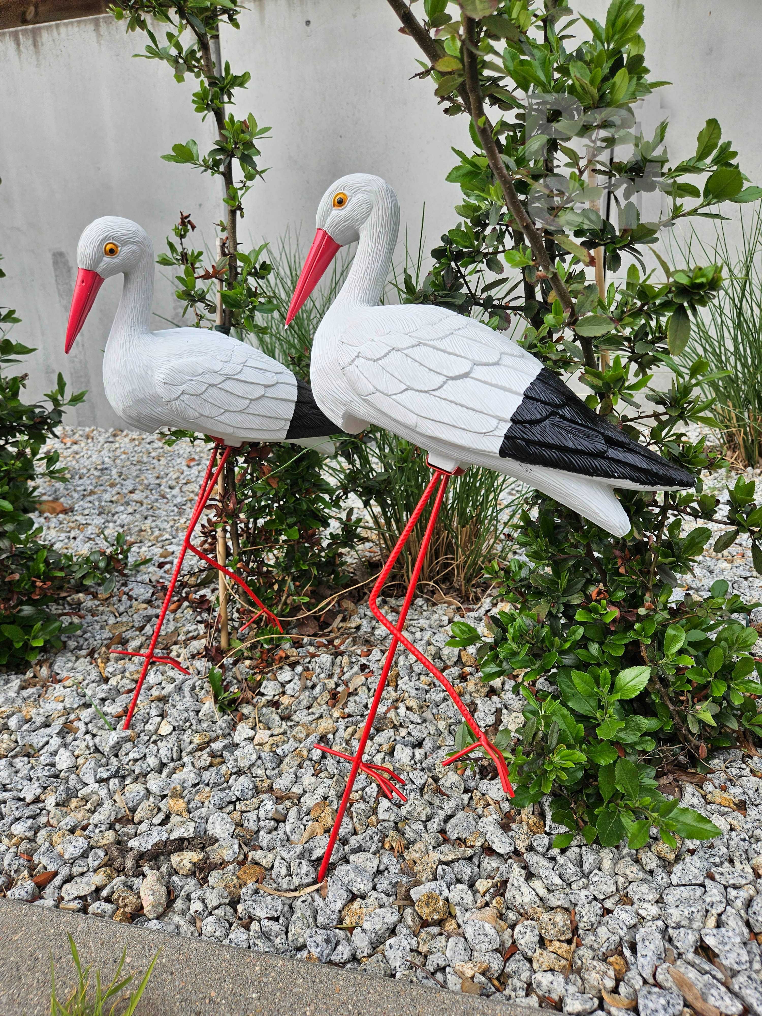 Figurki bocian bociek do ogrodu dekoracja działka ozdoba 2 szt.