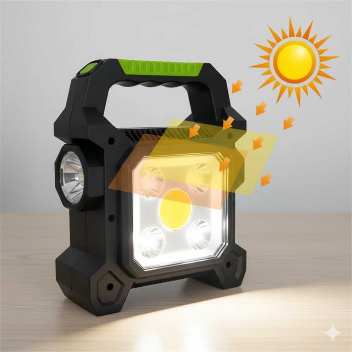 Світлодіодний ліхтар з трьома режимами освітлення та сонячною панеллю