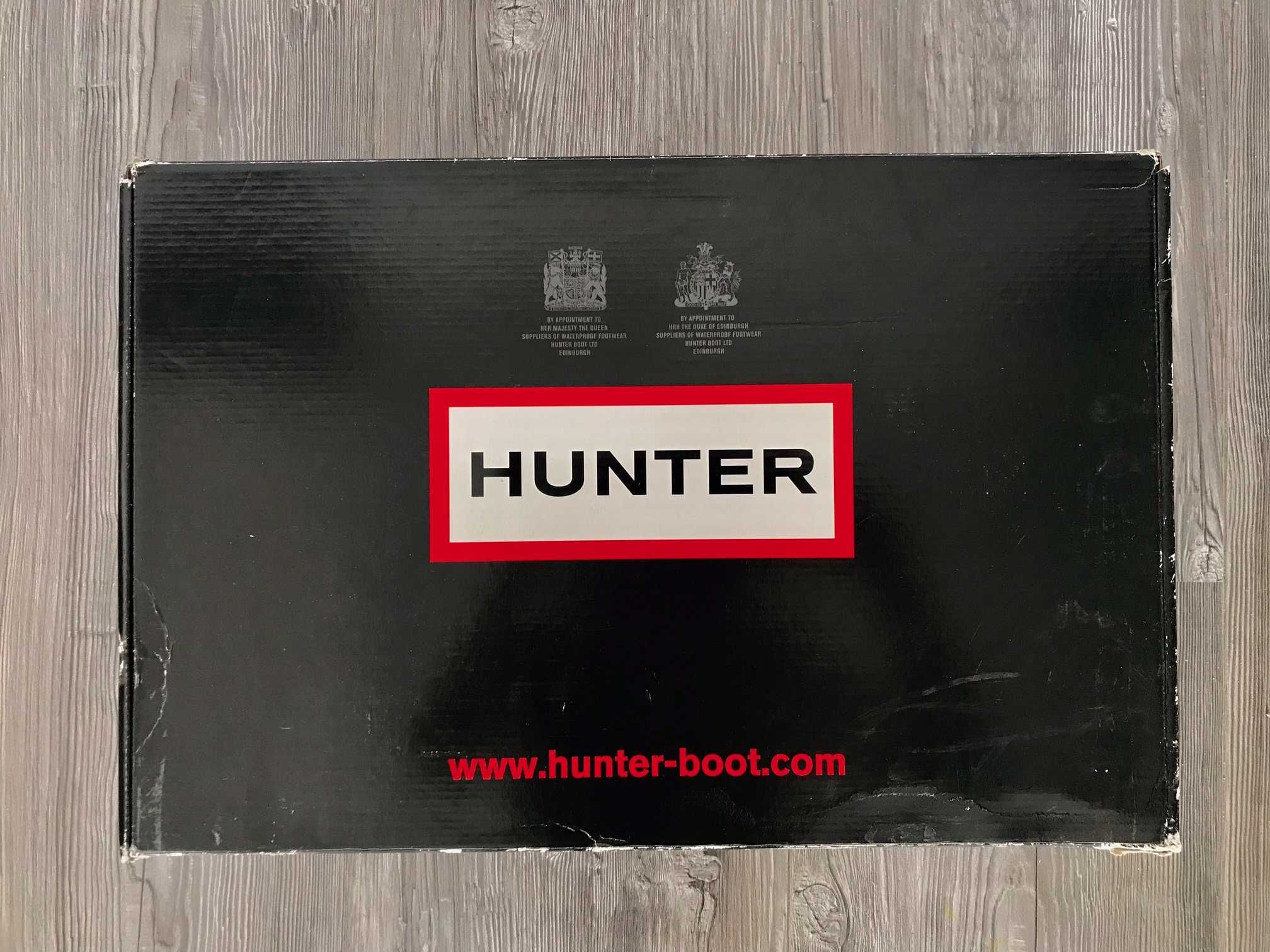 Hunter Gloss Tall Bitter Chocolate 38 ciemny brąz, czekoladowe kalosze