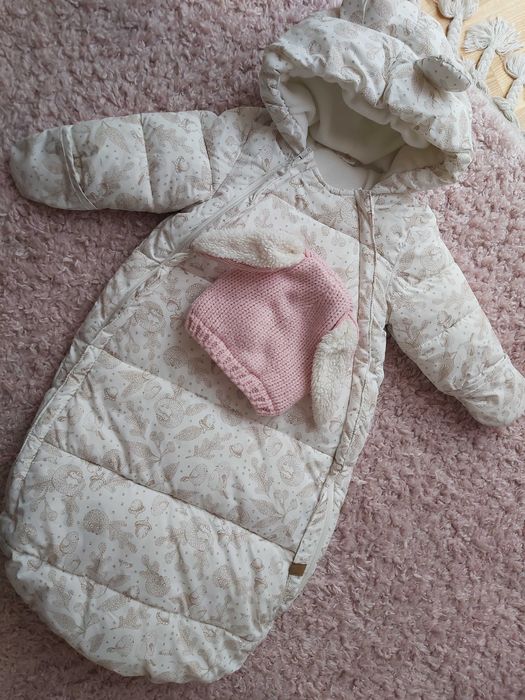 Kombinezon zimowy 62/68 HM i czapeczka 40/42