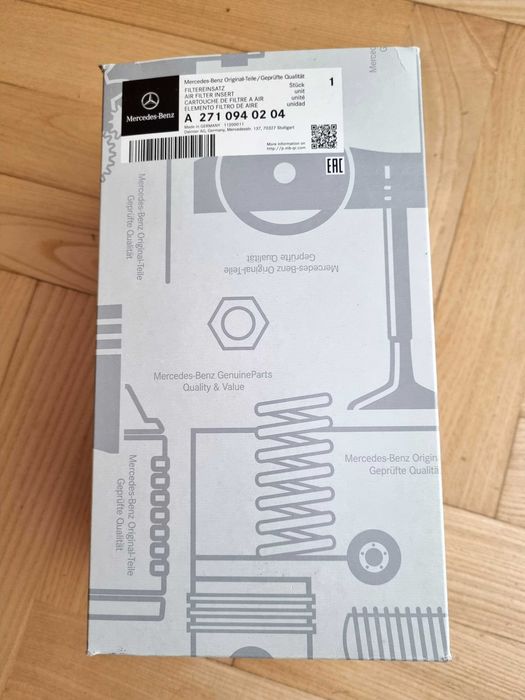 Nowy, oryginalny filtr powietrza Mercedes W211 silnik 271