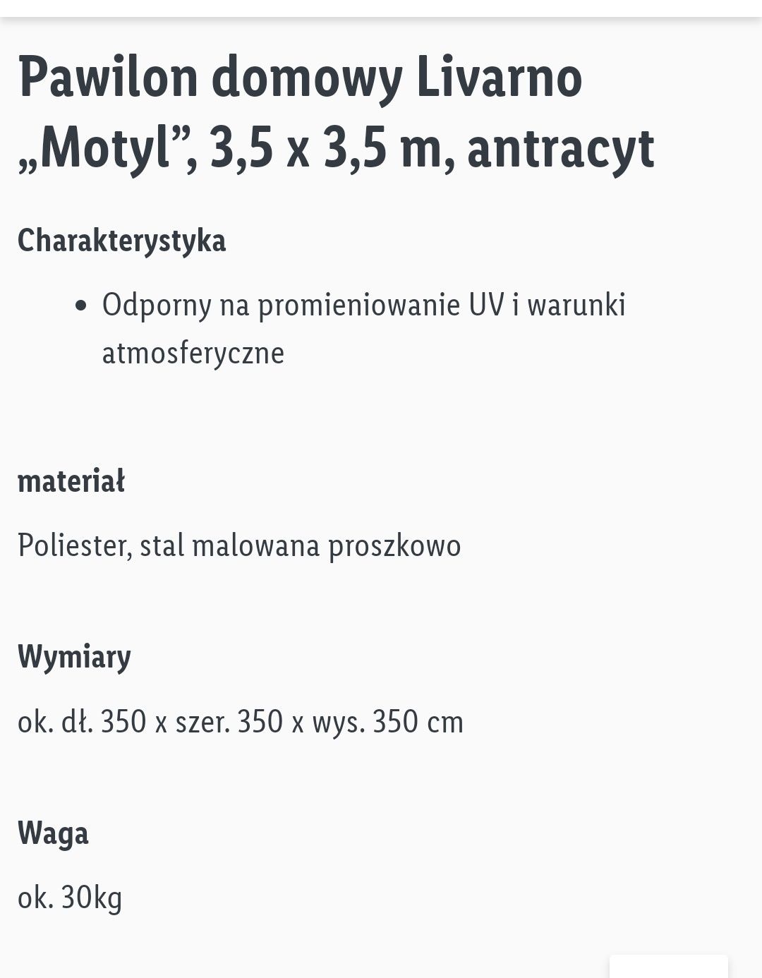 Pawilon ogrodowy Livarno 3.5x3.5