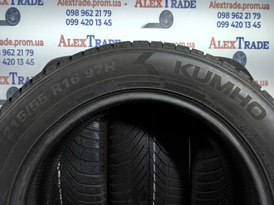 4 шт. 215/55 R16 Kumho WinterCraft WP52 зимові шини б/у, 2022 рік