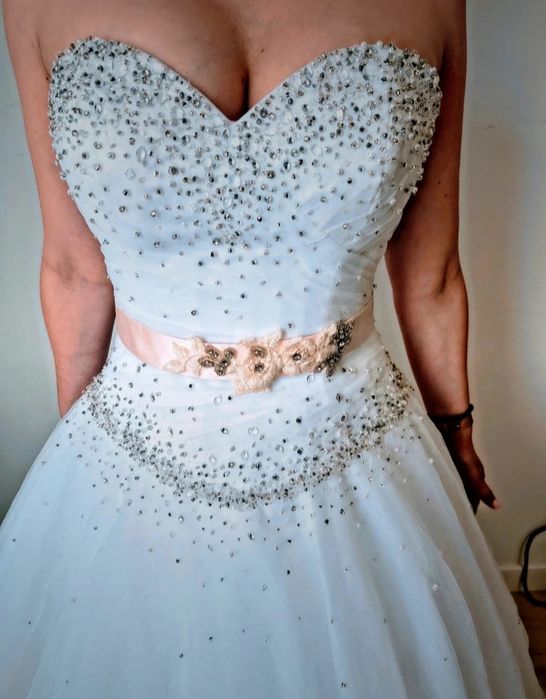 Bajkowa suknia ślubna z włoskiego salonu+dodatki.Tylko odbiór osobisty