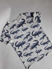 H&M koszulka t shirt aligatory, krokodyle 122 -128 BDB