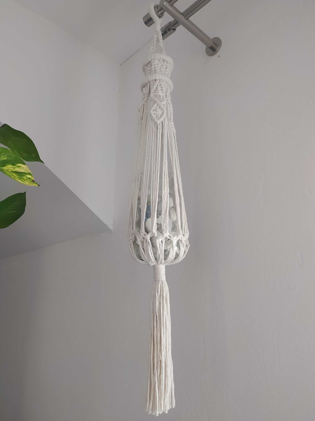 Piękny boho lampion latarnia DIY rękodzieło handmade makrama macrame