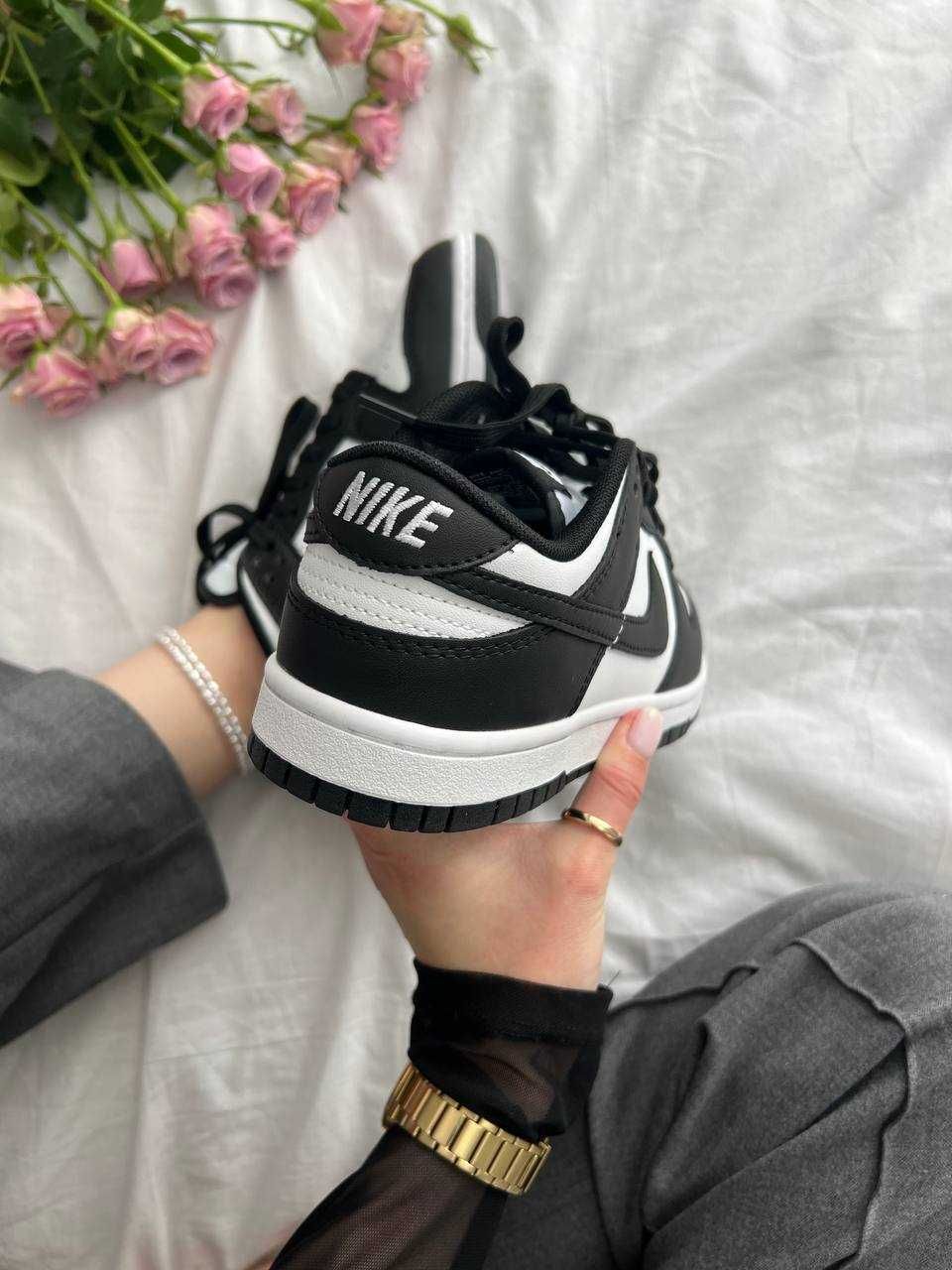 Кросівки Nike SB Dunk LOW BLACK/WHITE premium найк данки шкіряні