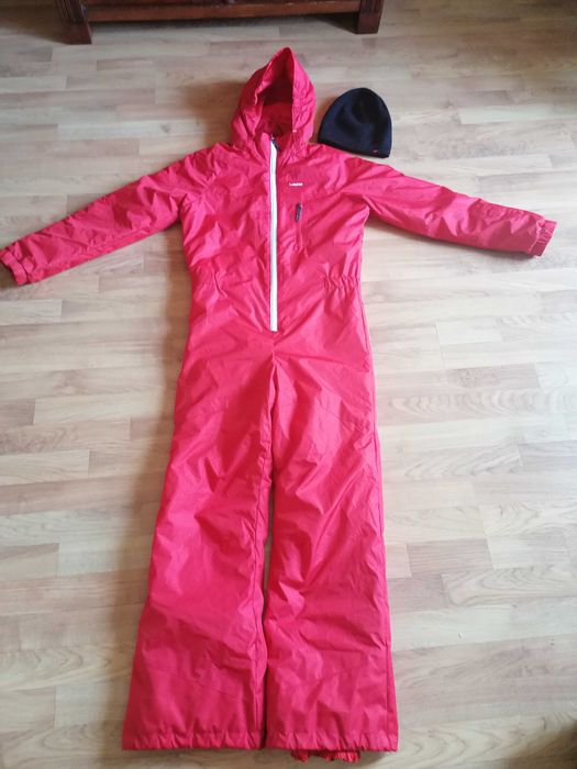Kombinezon narciarski 153/162 Wendze 100 Dechatlon czerwony +czapka 4f