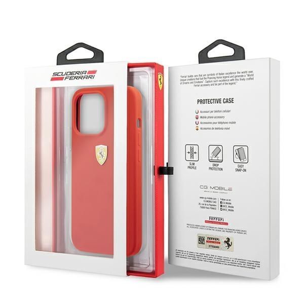 Ferrari Etui Silicone iPhone 13 Pro Max 6,7" Czerwony