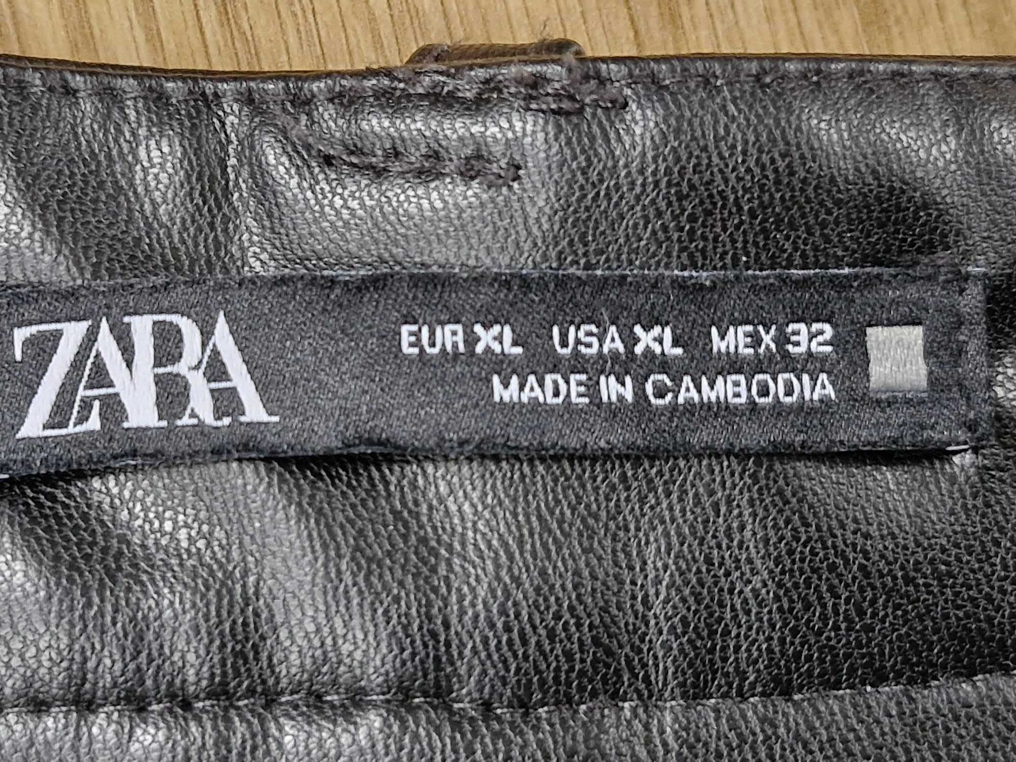 czarna skórzana spódniczka mini Zara