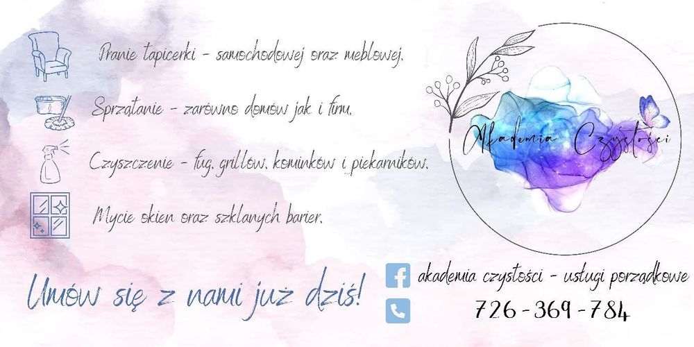 Pranie tapicerki, sprzątanie, mycie okien