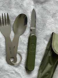 Набор туристический Mil-tec нож, ложка, вилка. Новый
