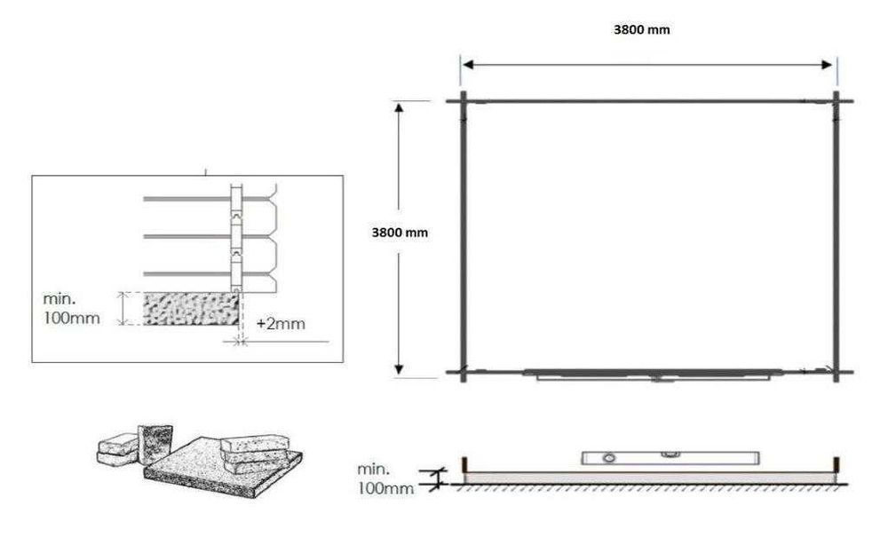 Domek drewniany 4x4m 40mm nieimpregnowany DOM371