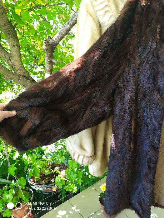 Futro naturalne brąz norki