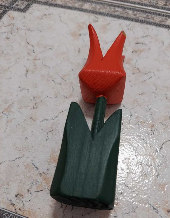 Drewniany kwiatek, tulipan, ozdoba