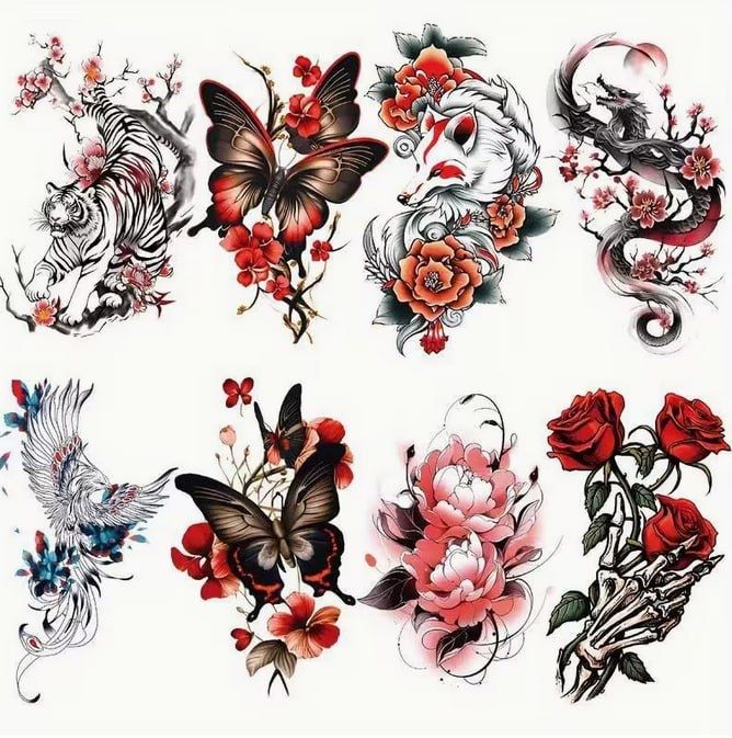 Тимчасові татуювання для дівчат 8шт