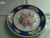 Antiguidade - Porcelana - prato limoges azul - marca t