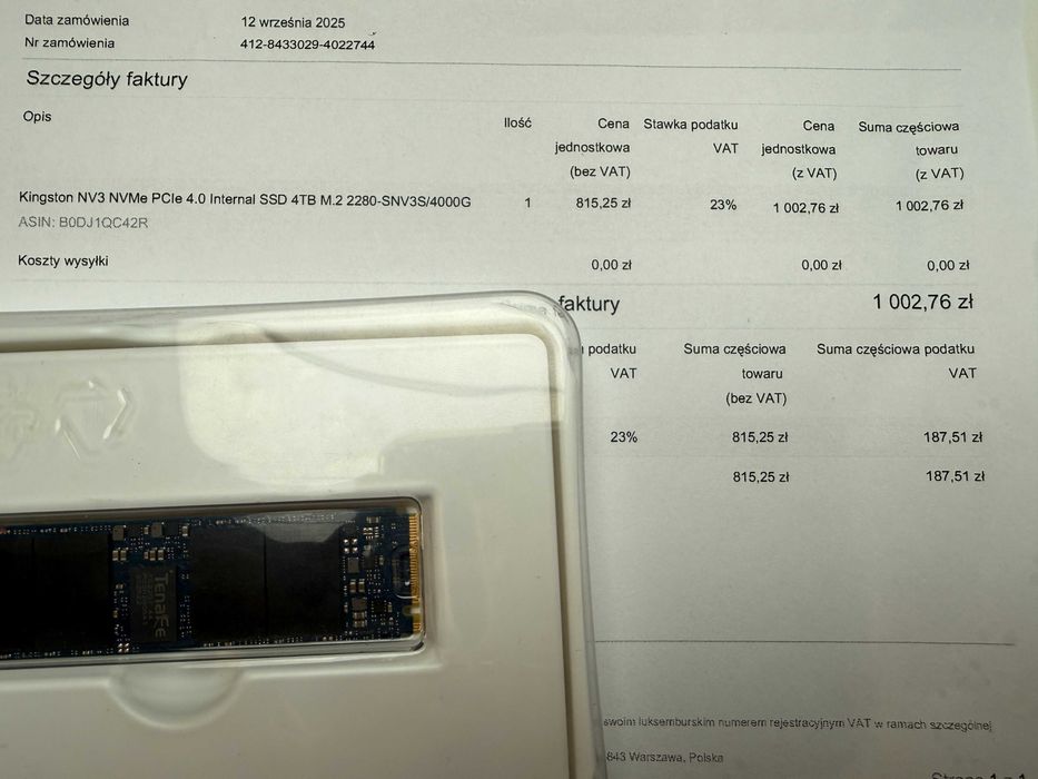 Kingston NV3 NVMe PCIe 4.0 Internal SSD 4TB M.2 2280-SNV3S/4000G