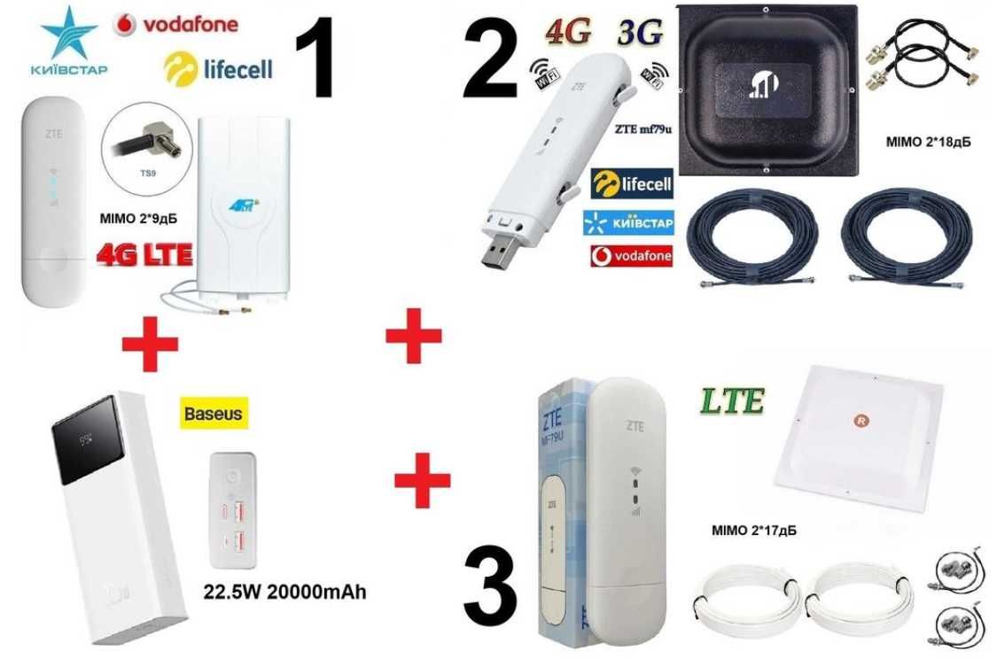 Комплект для мобільного 4G LTE інтернету + безлім Life 249грн/міс