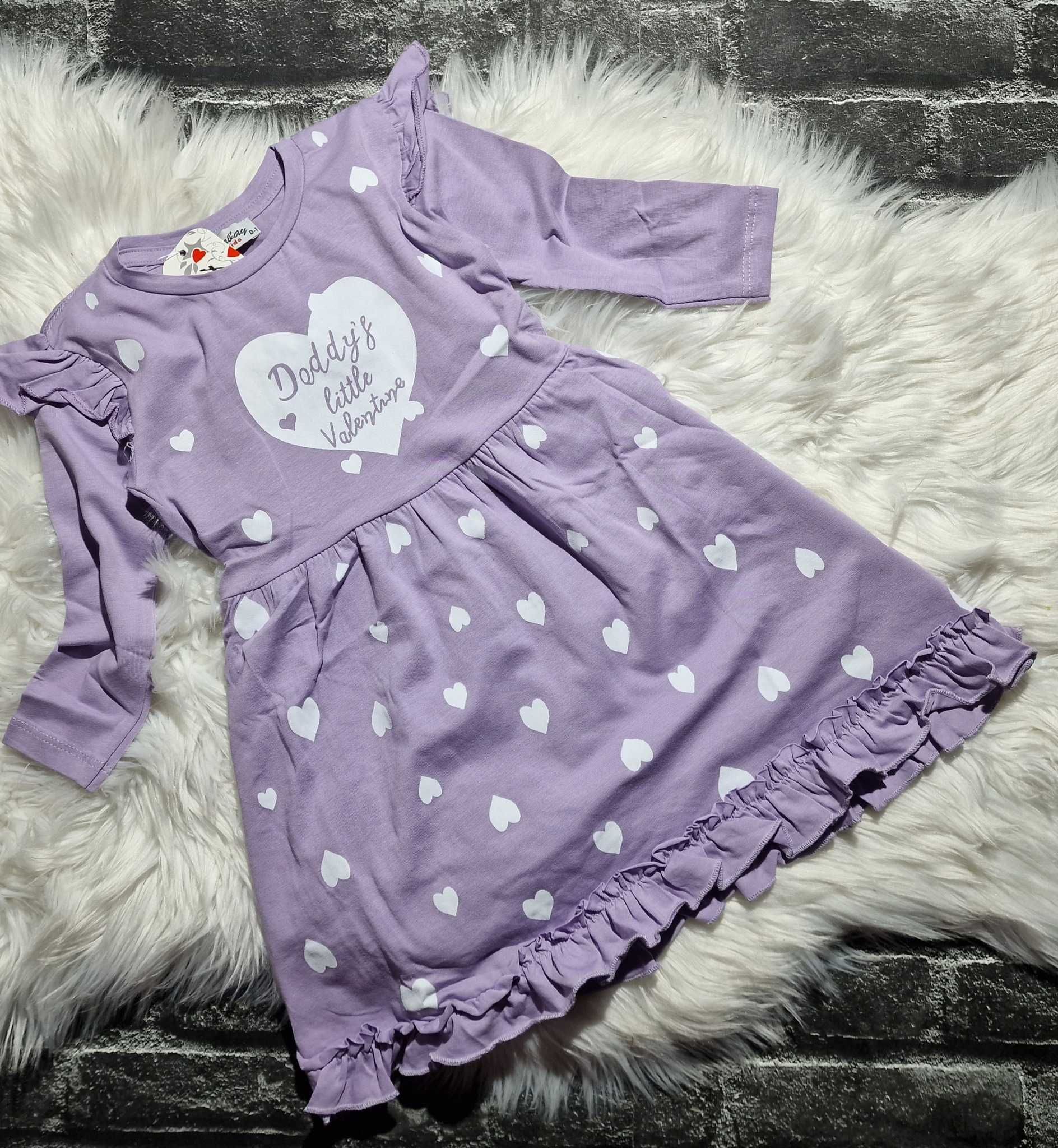Sukienka dla dziewczynki "Daddy's little" fioletowa 110/116