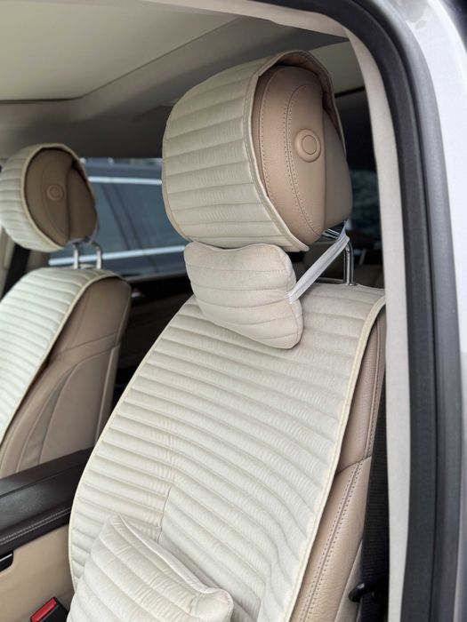 Накидки на сидения в машину, чохли екошкіра комплект, чорні/світлі