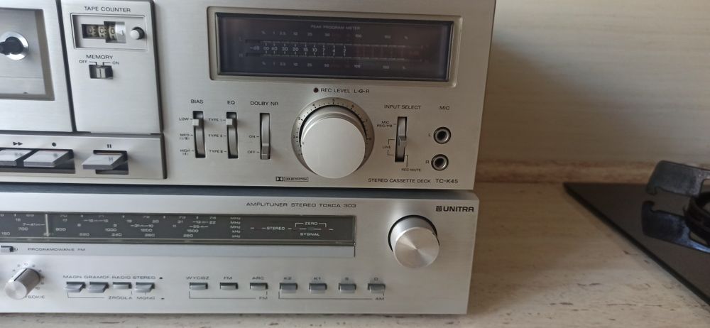 Magnetofon Sony TC-K45 + Amplituner Unitra Tosca 303