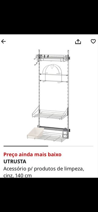 Estrutura metal ikea para arrumacao, em bom estado.