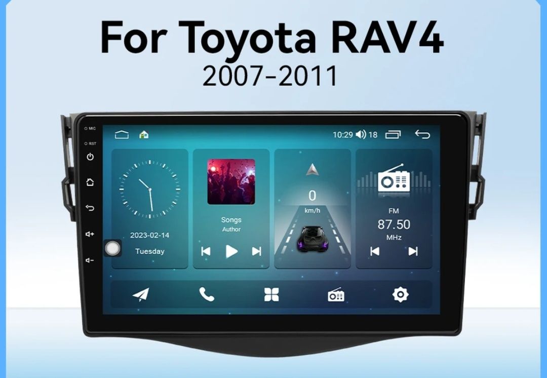 Rádio 9" android Toyota rav4 2007 a 2011 CARPLAY WIFI GPS 2/32GB Novo