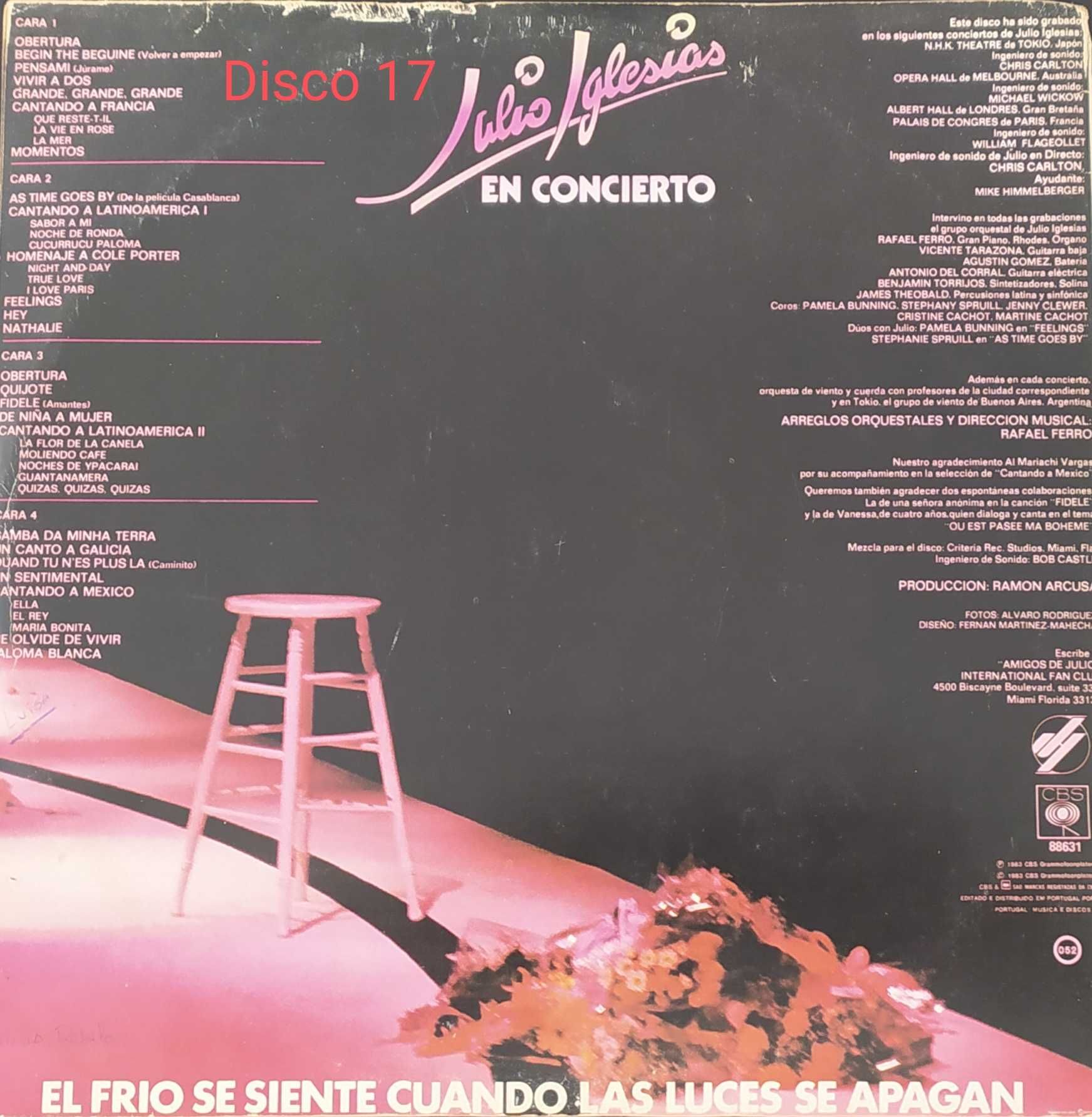 Júlio Iglesias Em Concierto LP Duplo Disco 17
