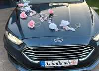 Dekoracja samochodu dekoracja na samochód płatki biało różowe Łódź