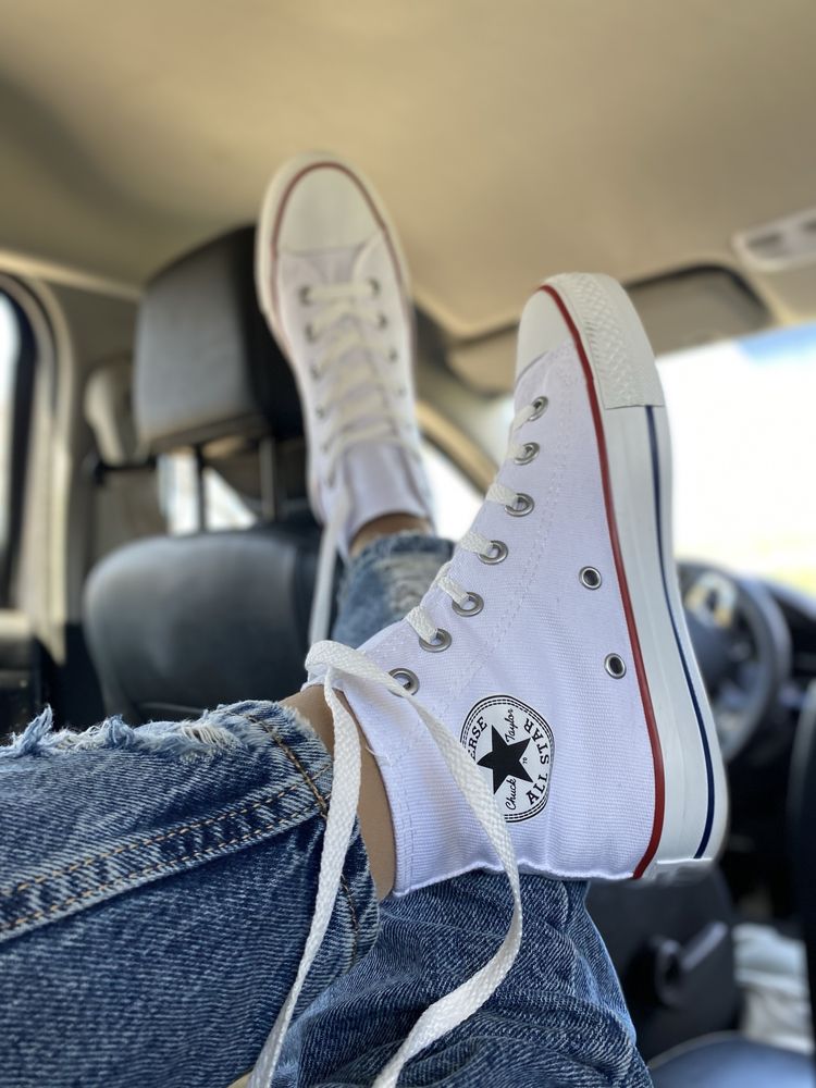 Крутезні білі жіночі кеди  конверси ол стар converse all star