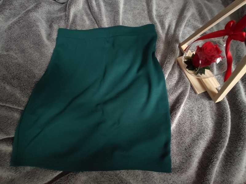 Nowa kopertówka butelkowa zieleń folkbowy wzór, kwiaty